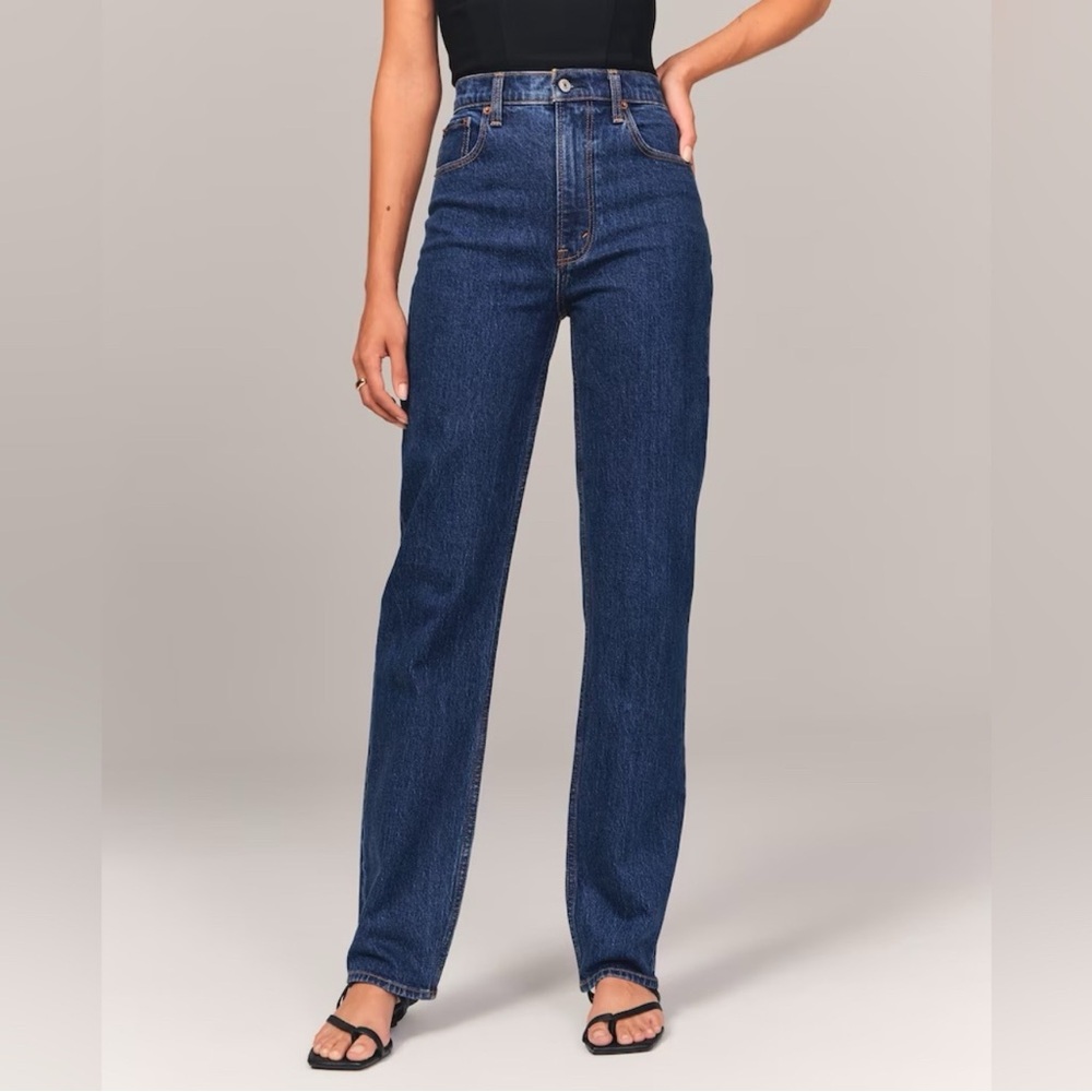 Abercrombie & Fitch High Rise Dark Blue Jeans